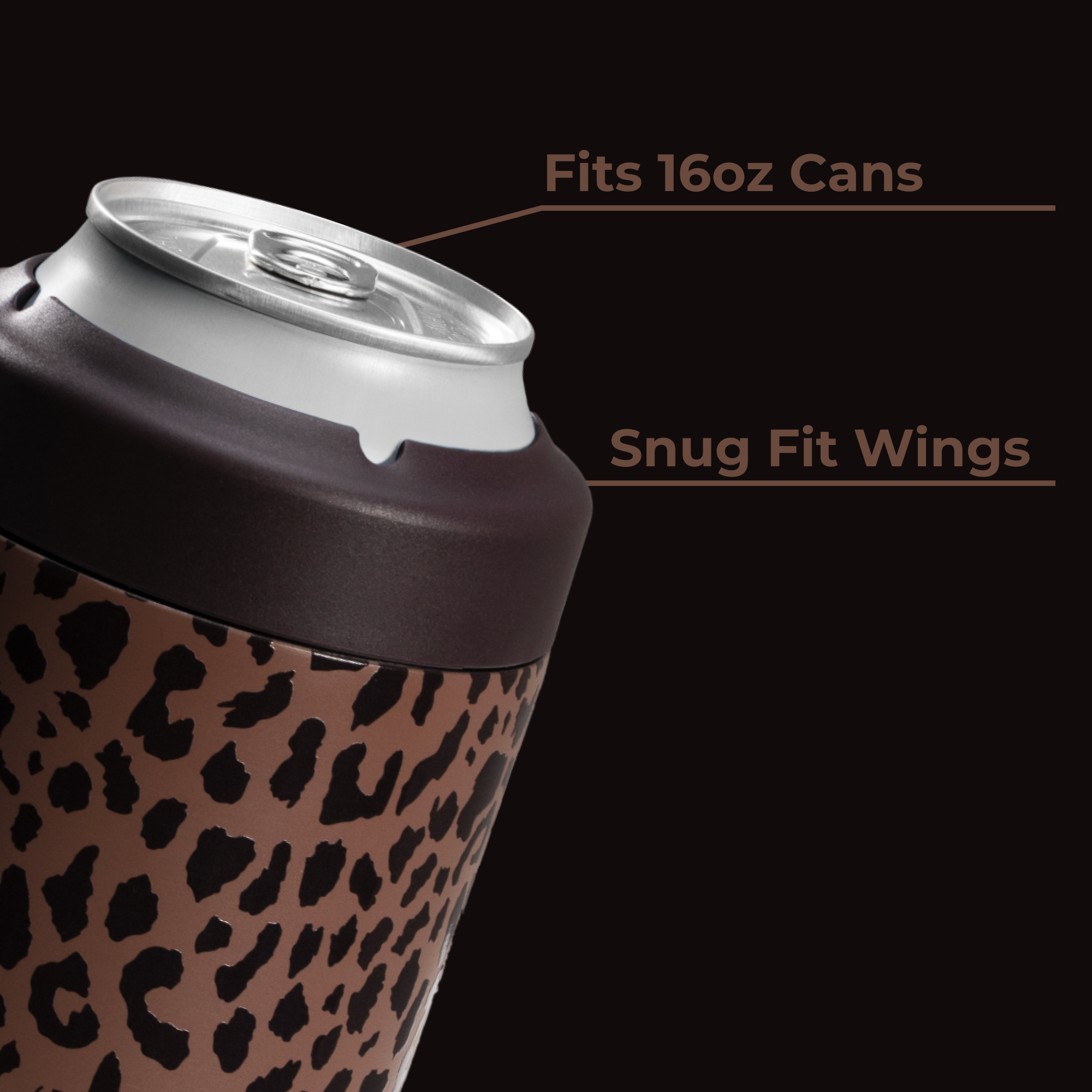 Can Cooler 16oz - Brown Leopard