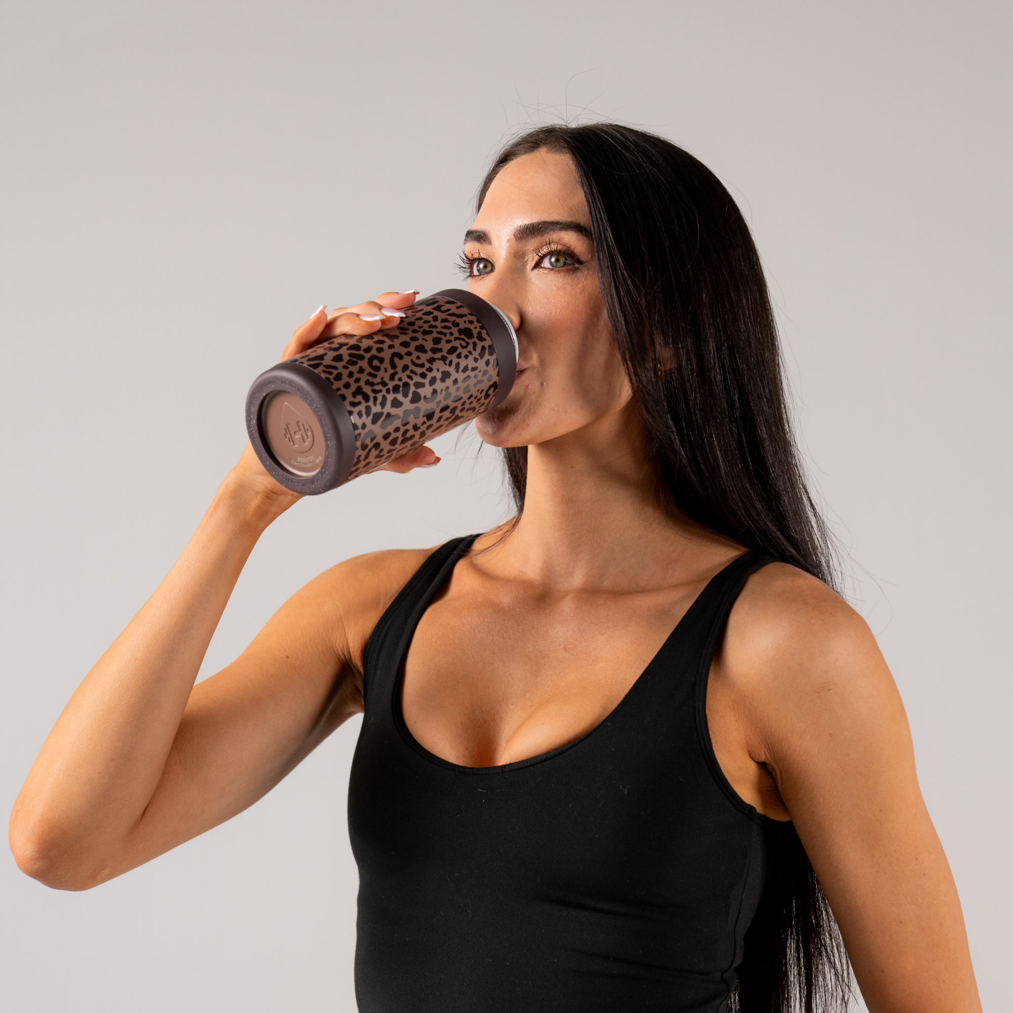 Can Cooler 16oz - Brown Leopard