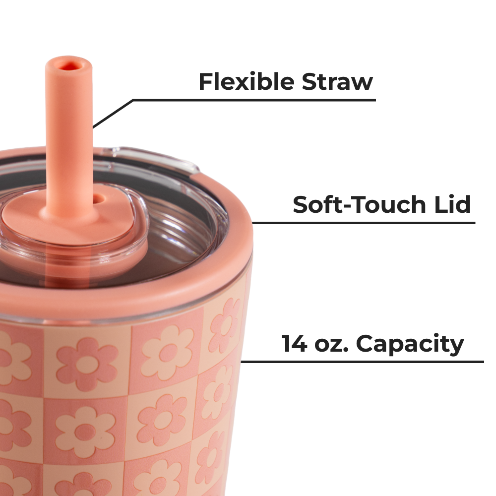 Everyday Tumbler 14oz - Daisy Checkers